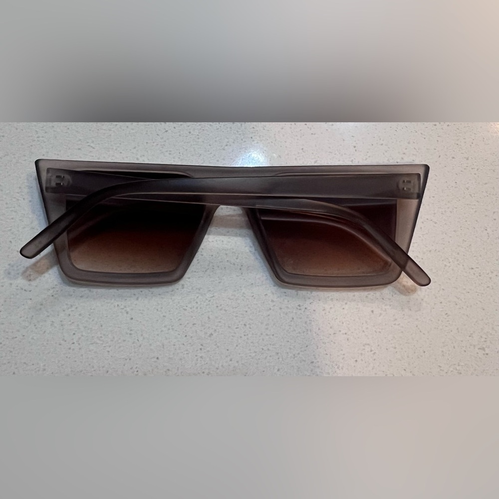 Retro Modern Flat Top Rectangular Sunglasses Smok… - image 3